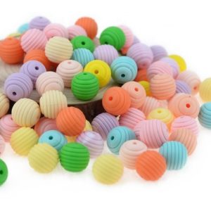 15mm Round Beehive Silicone Bead