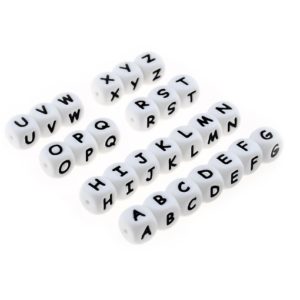 Alphabet Letter Silicone Bead-12mm