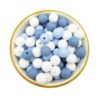 12mm round silicone beads-blue