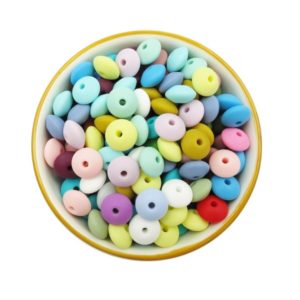 12mm Lentil & Saucer Silicone Beads