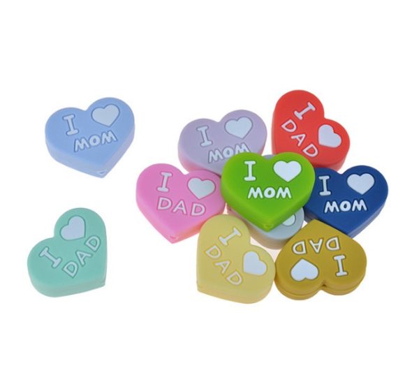 Silicone beads with I LOVE DAD