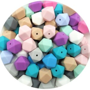 17mm Hexagon Silicone Beads