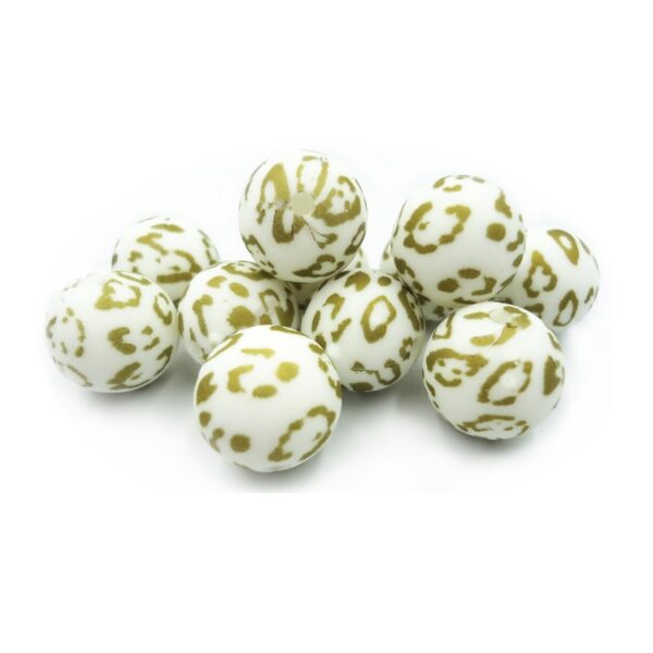 golden leopard silicone bead