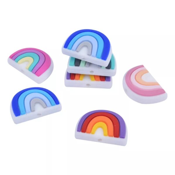 Rainbow silicone beads