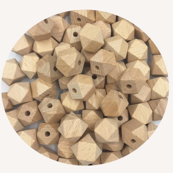 Cuentas hexagonal de madera-18mm