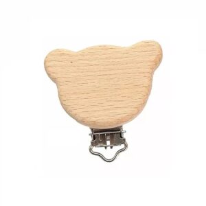 Beech Wood Animal Shaped Pacifier clip