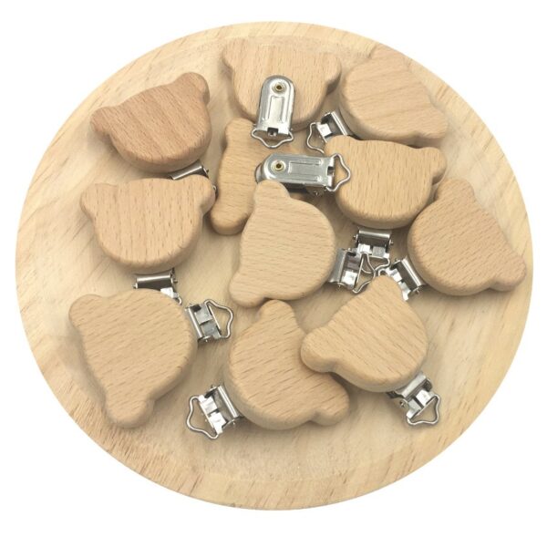 Beech Wood Animal Shaped Pacifier clip - Image 3