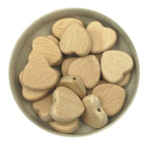 Beech Wood Heart Bead