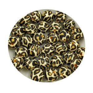 Leopard Silicone bead 12mm