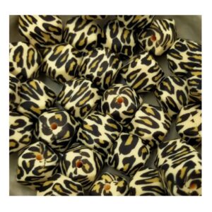 Leopard Hexagon Silicone bead 14mm