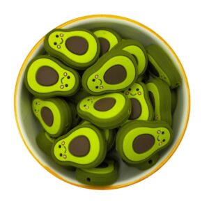 Silicone avocado beads