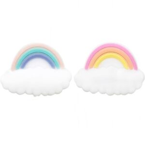 Rainbow silicone beads