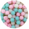 Glitter Silicone Beads,12mm