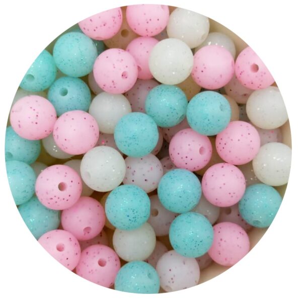 Glitter Silicone Beads,12mm