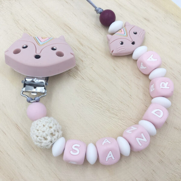 Alphabet Letter Silicone Bead-light pink - Image 2