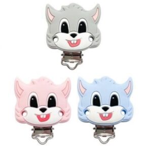 Pacifier clips silicone -squirrel