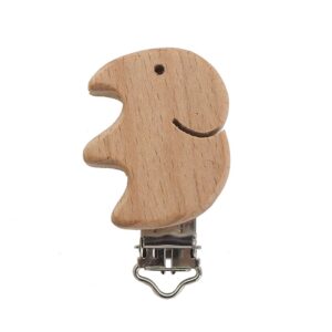 Beech Wood Elephant Pacifier clip