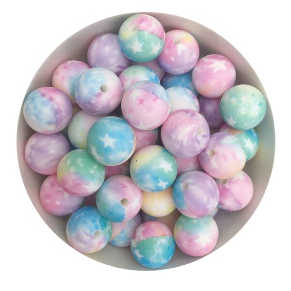 Φ15mm Round Printed beads-stars