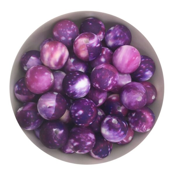 Φ15mm Round Printed beads-eggplant